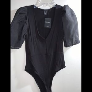 Puffy sleeve bodysuit